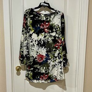 NWT Tildon Long-Sleeve Dress, Floral Abstract, XS
